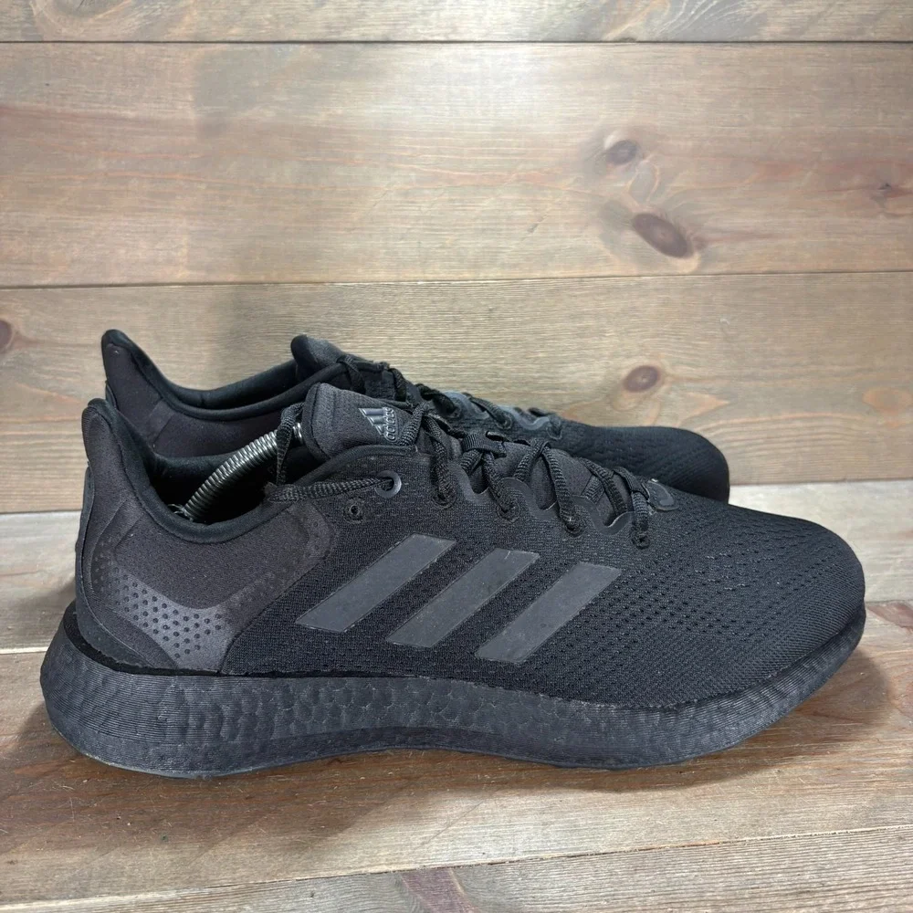 Adidas Pureboost 21 Mens size 12 shoes Black Knit Lace Up Running sneakers
